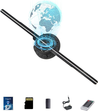 3D Hologram Fan,244 RGB LED Air imaging 3D fan Holographic Video projector